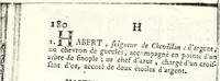 An illustration from Armorial des principales maisons et familles du royaume, particulierement des celles de Paris et de l'Isle de France : contenant les armes des princes, seigneurs, grands officiers de la couronne & de la maison du roi, celles des cours souveraines, &c. avec l'explication de tous les blasons (1757)