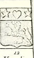 An illustration from Armorial des principales maisons et familles du royaume, particulierement des celles de Paris et de l'Isle de France : contenant les armes des princes, seigneurs, grands officiers de la couronne & de la maison du roi, celles des cours souveraines, &c. avec l'explication de tous les blasons (1757)