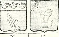 An illustration from Armorial des principales maisons et familles du royaume, particulierement des celles de Paris et de l'Isle de France : contenant les armes des princes, seigneurs, grands officiers de la couronne & de la maison du roi, celles des cours souveraines, &c. avec l'explication de tous les blasons (1757)