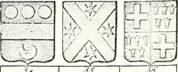 An illustration from Armorial des principales maisons et familles du royaume, particulierement des celles de Paris et de l'Isle de France : contenant les armes des princes, seigneurs, grands officiers de la couronne & de la maison du roi, celles des cours souveraines, &c. avec l'explication de tous les blasons (1757)