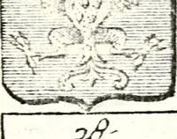 An illustration from Armorial des principales maisons et familles du royaume, particulierement des celles de Paris et de l'Isle de France : contenant les armes des princes, seigneurs, grands officiers de la couronne & de la maison du roi, celles des cours souveraines, &c. avec l'explication de tous les blasons (1757)