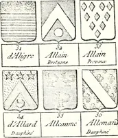 Picture 36 of 511 from Armorial des principales maisons et familles du royaume, particulierement des celles de Paris et de l'Isle de France : contenant les armes des princes, seigneurs, grands officiers de la couronne & de la maison du roi, celles des cours souveraines, &c. avec l'explication de tous les blasons (1757), leaf 74