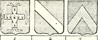 An illustration from Armorial des principales maisons et familles du royaume, particulierement des celles de Paris et de l'Isle de France : contenant les armes des princes, seigneurs, grands officiers de la couronne & de la maison du roi, celles des cours souveraines, &c. avec l'explication de tous les blasons (1757)