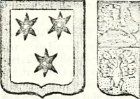 An illustration from Armorial des principales maisons et familles du royaume, particulierement des celles de Paris et de l'Isle de France : contenant les armes des princes, seigneurs, grands officiers de la couronne & de la maison du roi, celles des cours souveraines, &c. avec l'explication de tous les blasons (1757)