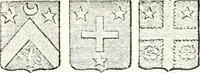 An illustration from Armorial des principales maisons et familles du royaume, particulierement des celles de Paris et de l'Isle de France : contenant les armes des princes, seigneurs, grands officiers de la couronne & de la maison du roi, celles des cours souveraines, &c. avec l'explication de tous les blasons (1757)