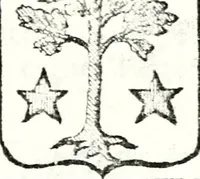 An illustration from Armorial des principales maisons et familles du royaume, particulierement des celles de Paris et de l'Isle de France : contenant les armes des princes, seigneurs, grands officiers de la couronne & de la maison du roi, celles des cours souveraines, &c. avec l'explication de tous les blasons (1757)