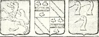 An illustration from Armorial des principales maisons et familles du royaume, particulierement des celles de Paris et de l'Isle de France : contenant les armes des princes, seigneurs, grands officiers de la couronne & de la maison du roi, celles des cours souveraines, &c. avec l'explication de tous les blasons (1757)