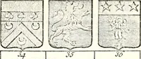 An illustration from Armorial des principales maisons et familles du royaume, particulierement des celles de Paris et de l'Isle de France : contenant les armes des princes, seigneurs, grands officiers de la couronne & de la maison du roi, celles des cours souveraines, &c. avec l'explication de tous les blasons (1757)
