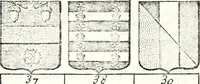 An illustration from Armorial des principales maisons et familles du royaume, particulierement des celles de Paris et de l'Isle de France : contenant les armes des princes, seigneurs, grands officiers de la couronne & de la maison du roi, celles des cours souveraines, &c. avec l'explication de tous les blasons (1757)