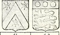 An illustration from Armorial des principales maisons et familles du royaume, particulierement des celles de Paris et de l'Isle de France : contenant les armes des princes, seigneurs, grands officiers de la couronne & de la maison du roi, celles des cours souveraines, &c. avec l'explication de tous les blasons (1757)