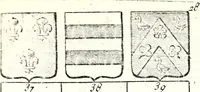 An illustration from Armorial des principales maisons et familles du royaume, particulierement des celles de Paris et de l'Isle de France : contenant les armes des princes, seigneurs, grands officiers de la couronne & de la maison du roi, celles des cours souveraines, &c. avec l'explication de tous les blasons (1757)