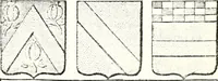 An illustration from Armorial des principales maisons et familles du royaume, particulierement des celles de Paris et de l'Isle de France : contenant les armes des princes, seigneurs, grands officiers de la couronne & de la maison du roi, celles des cours souveraines, &c. avec l'explication de tous les blasons (1757)