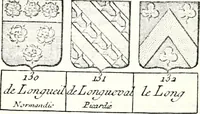 An illustration from Armorial des principales maisons et familles du royaume, particulierement des celles de Paris et de l'Isle de France : contenant les armes des princes, seigneurs, grands officiers de la couronne & de la maison du roi, celles des cours souveraines, &c. avec l'explication de tous les blasons (1757)