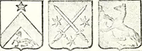 An illustration from Armorial des principales maisons et familles du royaume, particulierement des celles de Paris et de l'Isle de France : contenant les armes des princes, seigneurs, grands officiers de la couronne & de la maison du roi, celles des cours souveraines, &c. avec l'explication de tous les blasons (1757)