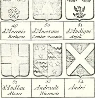 Picture 41 of 511 from Armorial des principales maisons et familles du royaume, particulierement des celles de Paris et de l'Isle de France : contenant les armes des princes, seigneurs, grands officiers de la couronne & de la maison du roi, celles des cours souveraines, &c. avec l'explication de tous les blasons (1757), leaf 82