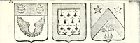 An illustration from Armorial des principales maisons et familles du royaume, particulierement des celles de Paris et de l'Isle de France : contenant les armes des princes, seigneurs, grands officiers de la couronne & de la maison du roi, celles des cours souveraines, &c. avec l'explication de tous les blasons (1757)