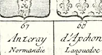 Picture 45 of 511 from Armorial des principales maisons et familles du royaume, particulierement des celles de Paris et de l'Isle de France : contenant les armes des princes, seigneurs, grands officiers de la couronne & de la maison du roi, celles des cours souveraines, &c. avec l'explication de tous les blasons (1757), leaf 90