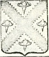 An illustration from Armorial des principales maisons et familles du royaume, particulierement des celles de Paris et de l'Isle de France : contenant les armes des princes, seigneurs, grands officiers de la couronne & de la maison du roi, celles des cours souveraines, &c. avec l'explication de tous les blasons (1757)