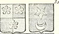 An illustration from Armorial des principales maisons et familles du royaume, particulierement des celles de Paris et de l'Isle de France : contenant les armes des princes, seigneurs, grands officiers de la couronne & de la maison du roi, celles des cours souveraines, &c. avec l'explication de tous les blasons (1757)