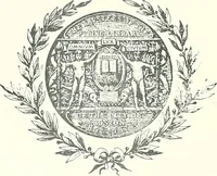 An illustration from Armorial of Jersey : being an account, heraldic and antiquarian, of its chief native families, with pedigrees, biographical notices, and illustrative data; to which are added, a brief history of heraldry, and remarks on the mediæval antiquities of the island (1859)