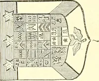 An illustration from Armorial of Jersey : being an account, heraldic and antiquarian, of its chief native families, with pedigrees, biographical notices, and illustrative data; to which are added, a brief history of heraldry, and remarks on the mediæval antiquities of the island (1859)