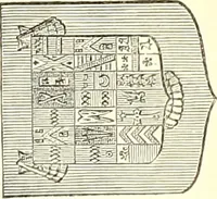 An illustration from Armorial of Jersey : being an account, heraldic and antiquarian, of its chief native families, with pedigrees, biographical notices, and illustrative data; to which are added, a brief history of heraldry, and remarks on the mediæval antiquities of the island (1859)