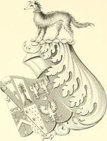 An illustration from Armorial of Jersey : being an account, heraldic and antiquarian, of its chief native families, with pedigrees, biographical notices, and illustrative data; to which are added, a brief history of heraldry, and remarks on the mediæval antiquities of the island (1859)