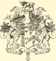 An illustration from Armorial of Jersey : being an account, heraldic and antiquarian, of its chief native families, with pedigrees, biographical notices, and illustrative data; to which are added, a brief history of heraldry, and remarks on the mediæval antiquities of the island (1859)