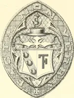 An illustration from Armorial of Jersey : being an account, heraldic and antiquarian, of its chief native families, with pedigrees, biographical notices, and illustrative data; to which are added, a brief history of heraldry, and remarks on the mediæval antiquities of the island (1859)