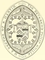 An illustration from Armorial of Jersey : being an account, heraldic and antiquarian, of its chief native families, with pedigrees, biographical notices, and illustrative data; to which are added, a brief history of heraldry, and remarks on the mediæval antiquities of the island (1859)