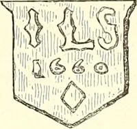 An illustration from Armorial of Jersey : being an account, heraldic and antiquarian, of its chief native families, with pedigrees, biographical notices, and illustrative data; to which are added, a brief history of heraldry, and remarks on the mediæval antiquities of the island (1859)