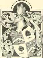 An illustration from Armorial of Jersey : being an account, heraldic and antiquarian, of its chief native families, with pedigrees, biographical notices, and illustrative data; to which are added, a brief history of heraldry, and remarks on the mediæval antiquities of the island (1859)