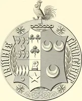 An illustration from Armorial of Jersey : being an account, heraldic and antiquarian, of its chief native families, with pedigrees, biographical notices, and illustrative data; to which are added, a brief history of heraldry, and remarks on the mediæval antiquities of the island (1859)