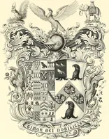 An illustration from Armorial of Jersey : being an account, heraldic and antiquarian, of its chief native families, with pedigrees, biographical notices, and illustrative data; to which are added, a brief history of heraldry, and remarks on the mediæval antiquities of the island (1859)