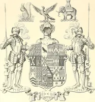 An illustration from Armorial of Jersey : being an account, heraldic and antiquarian, of its chief native families, with pedigrees, biographical notices, and illustrative data; to which are added, a brief history of heraldry, and remarks on the mediæval antiquities of the island (1859)