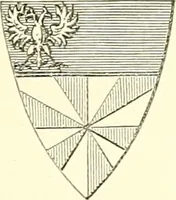 An illustration from Armorial of Jersey : being an account, heraldic and antiquarian, of its chief native families, with pedigrees, biographical notices, and illustrative data; to which are added, a brief history of heraldry, and remarks on the mediæval antiquities of the island (1859)