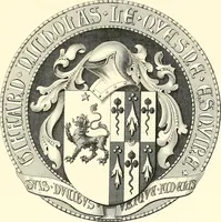 An illustration from Armorial of Jersey : being an account, heraldic and antiquarian, of its chief native families, with pedigrees, biographical notices, and illustrative data; to which are added, a brief history of heraldry, and remarks on the mediæval antiquities of the island (1859)