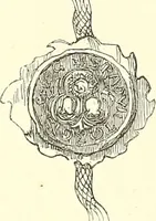 An illustration from Armorial of Jersey : being an account, heraldic and antiquarian, of its chief native families, with pedigrees, biographical notices, and illustrative data; to which are added, a brief history of heraldry, and remarks on the mediæval antiquities of the island (1859)