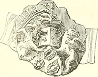 An illustration from Armorial of Jersey : being an account, heraldic and antiquarian, of its chief native families, with pedigrees, biographical notices, and illustrative data; to which are added, a brief history of heraldry, and remarks on the mediæval antiquities of the island (1859)