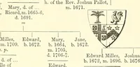 An illustration from Armorial of Jersey : being an account, heraldic and antiquarian, of its chief native families, with pedigrees, biographical notices, and illustrative data; to which are added, a brief history of heraldry, and remarks on the mediæval antiquities of the island (1859)
