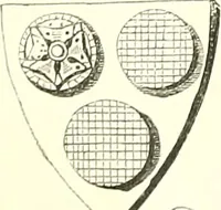 An illustration from Armorial of Jersey : being an account, heraldic and antiquarian, of its chief native families, with pedigrees, biographical notices, and illustrative data; to which are added, a brief history of heraldry, and remarks on the mediæval antiquities of the island (1859)