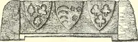 An illustration from Armorial of Jersey : being an account, heraldic and antiquarian, of its chief native families, with pedigrees, biographical notices, and illustrative data; to which are added, a brief history of heraldry, and remarks on the mediæval antiquities of the island (1859)