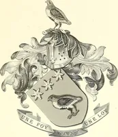 An illustration from Armorial of Jersey : being an account, heraldic and antiquarian, of its chief native families, with pedigrees, biographical notices, and illustrative data; to which are added, a brief history of heraldry, and remarks on the mediæval antiquities of the island (1859)