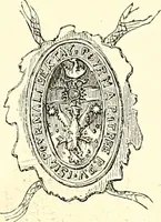 An illustration from Armorial of Jersey : being an account, heraldic and antiquarian, of its chief native families, with pedigrees, biographical notices, and illustrative data; to which are added, a brief history of heraldry, and remarks on the mediæval antiquities of the island (1859)