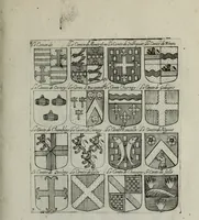 An illustration from Armorial vniuersel, contenant les armes des principales maisons, estatz, et dignitez, des plus considerables royaumes de l'Europe. Blazonnées de leurs métaux & couleurs et enrichies de leurs ornemens exterieurs (1654)