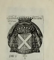 An illustration from Armorial vniuersel, contenant les armes des principales maisons, estatz, et dignitez, des plus considerables royaumes de l'Europe. Blazonnées de leurs métaux & couleurs et enrichies de leurs ornemens exterieurs (1654)