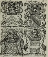 An illustration from Armorial vniuersel, contenant les armes des principales maisons, estatz, et dignitez, des plus considerables royaumes de l'Europe. Blazonnées de leurs métaux & couleurs et enrichies de leurs ornemens exterieurs (1654)