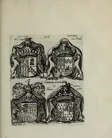 An illustration from Armorial vniuersel, contenant les armes des principales maisons, estatz, et dignitez, des plus considerables royaumes de l'Europe. Blazonnées de leurs métaux & couleurs et enrichies de leurs ornemens exterieurs (1654)