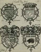 An illustration from Armorial vniuersel, contenant les armes des principales maisons, estatz, et dignitez, des plus considerables royaumes de l'Europe. Blazonnées de leurs métaux & couleurs et enrichies de leurs ornemens exterieurs (1654)