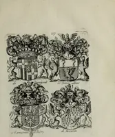 An illustration from Armorial vniuersel, contenant les armes des principales maisons, estatz, et dignitez, des plus considerables royaumes de l'Europe. Blazonnées de leurs métaux & couleurs et enrichies de leurs ornemens exterieurs (1654)